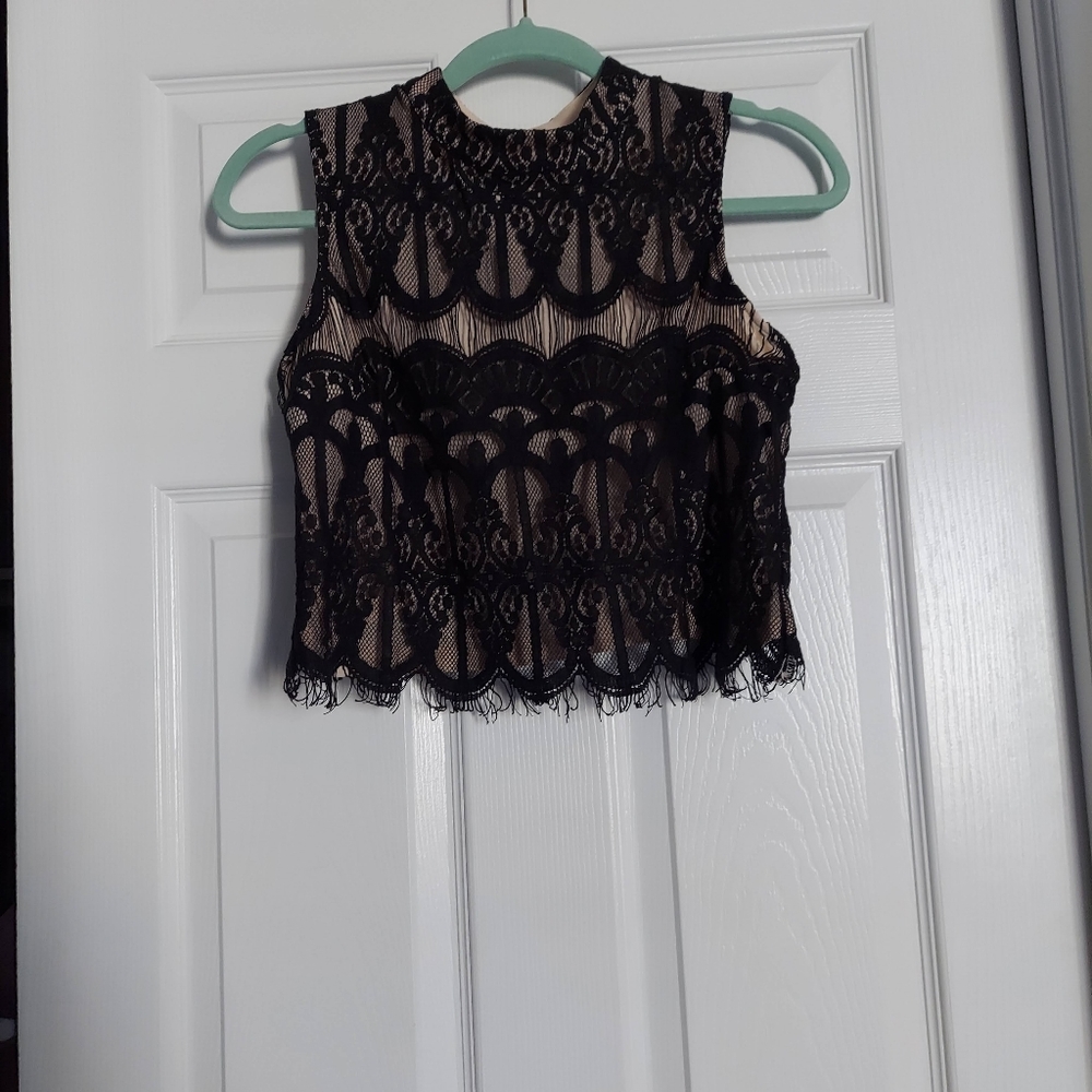Xhilaration black lace top